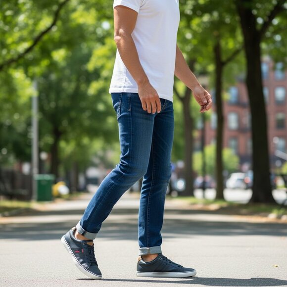 Levi's Other - Levi’s Turner Men’s Sneakers Navy Blue Brown Lace-Up Athletic Shoes Size 12